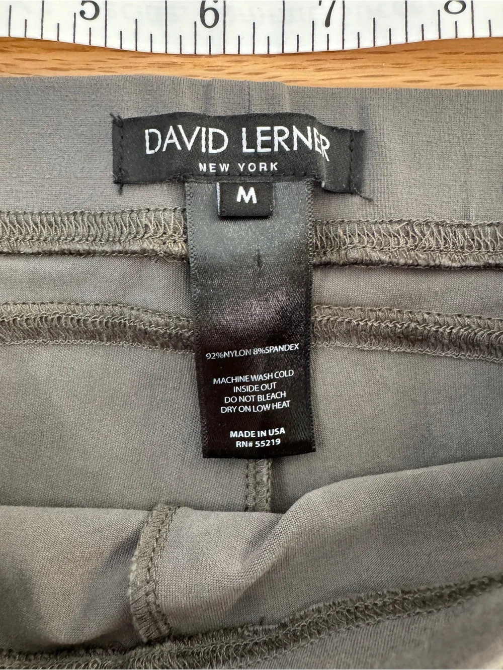 David Lerner Moto Leggings Size Medium Olive Drab Green Grey